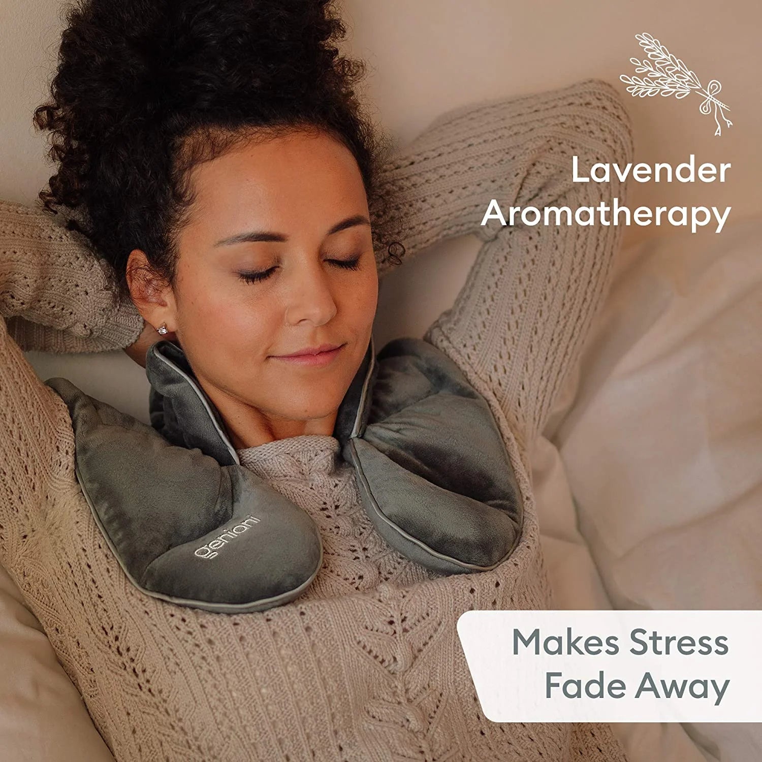 Cooling & Heating Neck Wrap – Microwavable Cordless Heat & Cold Pad with Lavender Aromatherapy for Neck, Shoulders & Muscle Relief (Universal Size, Cloud Gray)