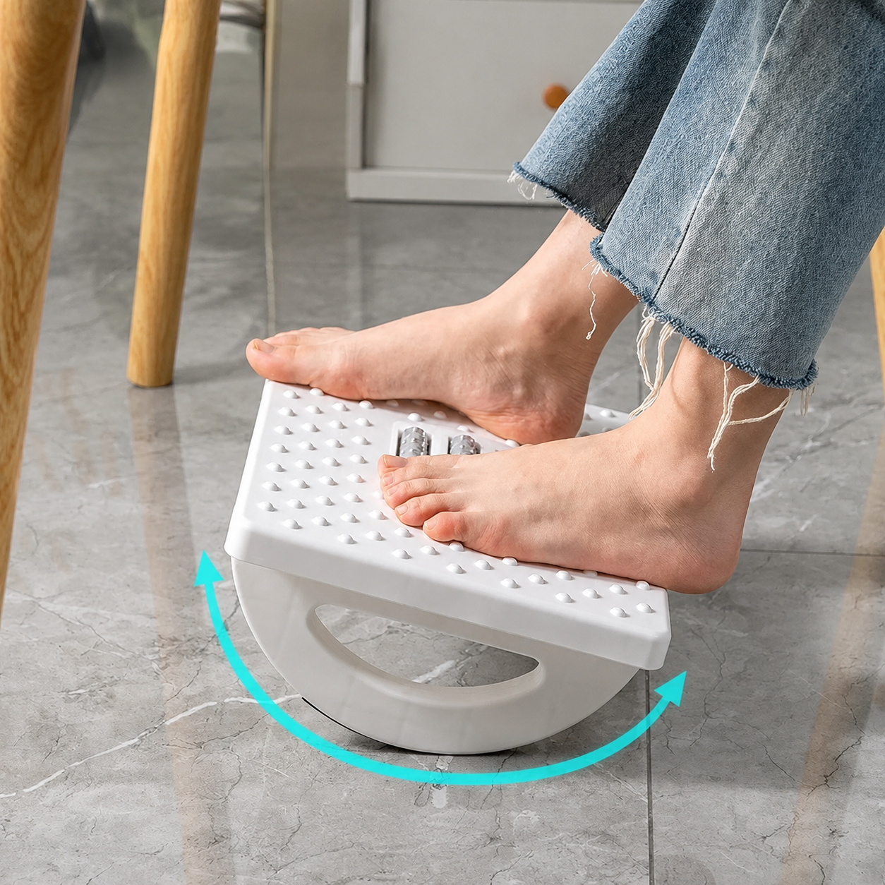 Foot Rest with Massage Rollers