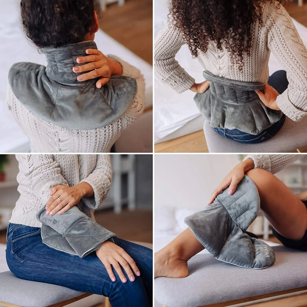 Cooling & Heating Neck Wrap – Microwavable Cordless Heat & Cold Pad with Lavender Aromatherapy for Neck, Shoulders & Muscle Relief (Universal Size, Cloud Gray)