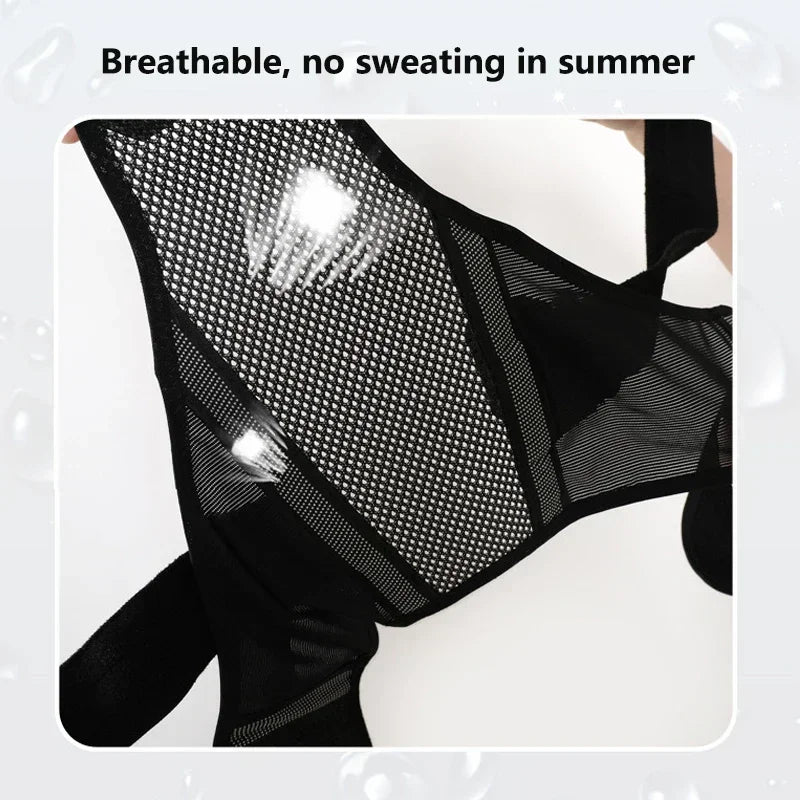 Postureright Upper/Lower Back Support for Scoliosis - Medical Grade Posture Corrector with Chest Strap Full Body Support