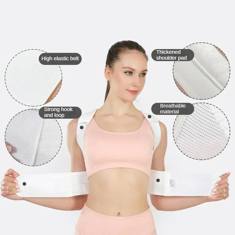Postureright Upper/Lower Back Support for Scoliosis - Medical Grade Posture Corrector with Chest Strap Full Body Support